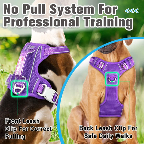 Arnés Para Perro Sin Tirones, Clip Frontal, Resistente, Refl