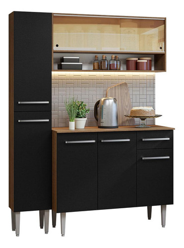 Mueble Cocina Compacta 137cm S/ Mesón Acero Emilly Madesa 09