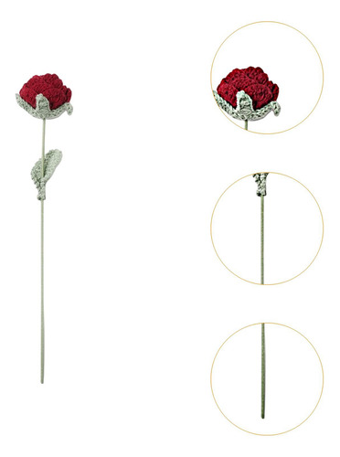 Flor De Crochet Flor De Rosa Artificial Flor Sintética Rose