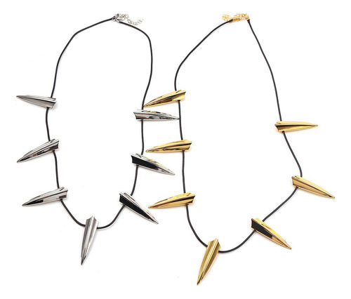 2pcs Set Marvel Avengers Pantera Negra Collar Suéter Cadena