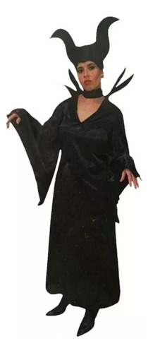Disfraz Malefica Hada Negra Halloween Adulto Talle 1-2