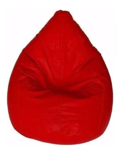 Puff Pera Grande De Couro Sintético Vermelho C/ Enchimento