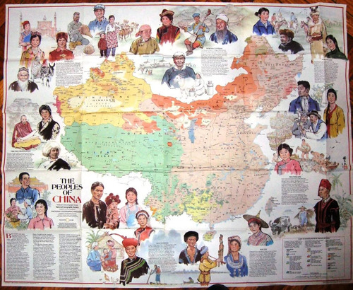 Mapa China Politico Pueblos National Geographic 100x80 Cms (Usado)