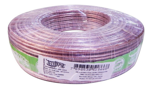 Rolo 50m Fio Paralelo Technoise Puro Cobre 2x4,00mm / 2x4.0