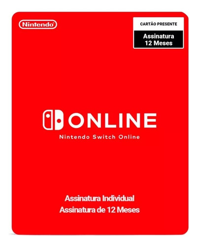 Cartão Nintendo Switch Online 12 Meses - Envio Imediato