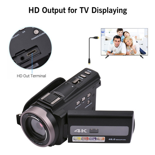 Andoer 4k 60fps Ultra Hd Cámara De Vídeo Digital Dv Videocám