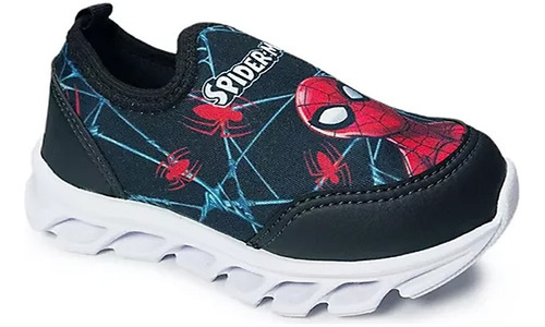 Zapatilla Spiderman Araña Marvel Avenger Luz Sin Cordones