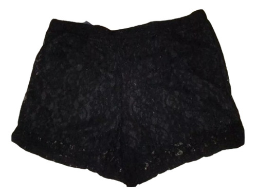 Short De Fiesta En Encaje Negro Forrado Xl Talle Grande**