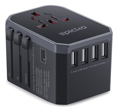 Adaptador Enchufe Universal Clavija Electrica Con Usb Tipo C