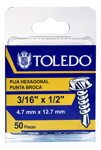Pija Hexagonal Punta Broca #10 X 1/2 50pz Toledo