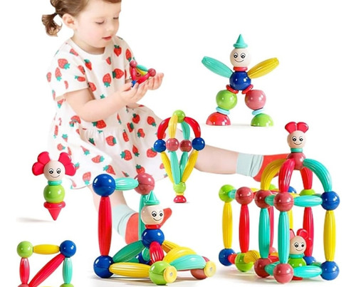 Kit Juego Imánes De Barras Y Bolitas De Construccion 26pcs