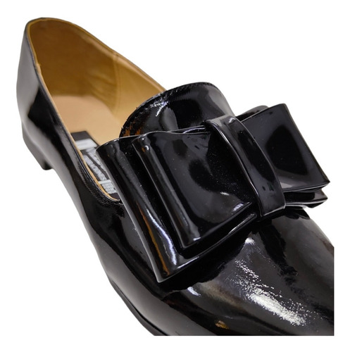 Flat Mocasín Puntal Con Moño Suave Casual Y Escolar