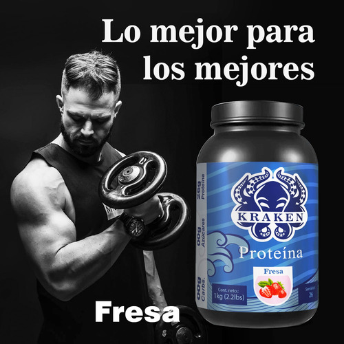 Proteina Isolatada 1 Kg Kraken Varios Sabores Fresa