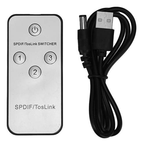 Digital Optical Sound Spdif For Toslink 3 In 1 Out Remote