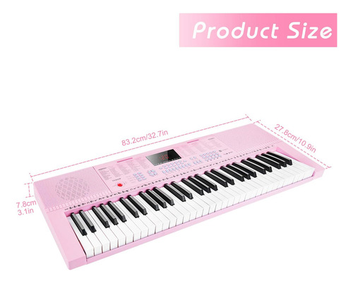 Teclado De Piano Vangoa Vgk610, 61 Miniteclas, Musica Por...