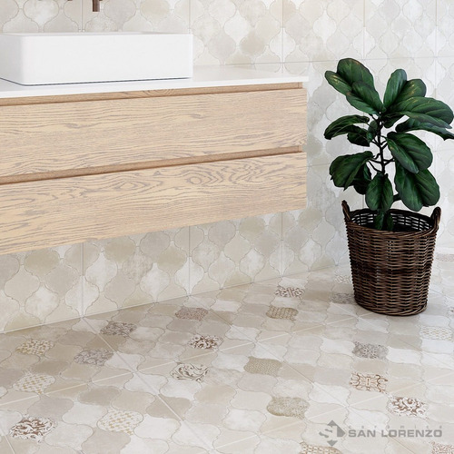 Imagen 3 de 8 de Ceramica Unique Mix Marfil 45,3x45,3 1ra Calidad San Lorenzo