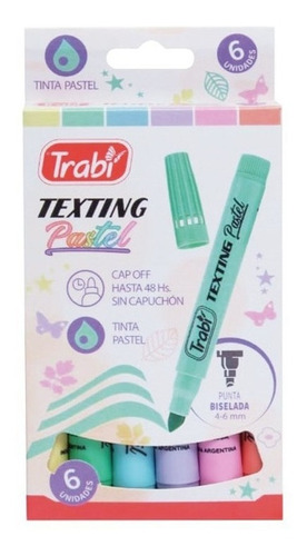 Resaltador Trabi Texting Pastel X6 Biselada