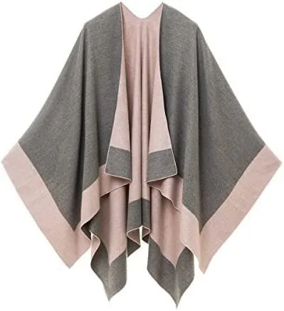 Women s Shawl Wrap Poncho Ruana Cape Sweater Open Front For