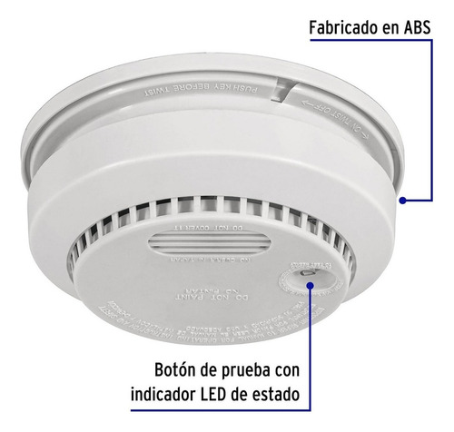 Sensor Detector De Humo Con Alarma Para Techo O Pared Volteck ALHU-132