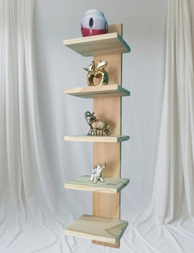 Columna Con Repisas En Madera Pino Beige