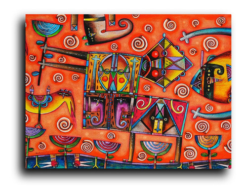 Cuadro Decorativo Canvas 100x140 Arte Surrealista Mexica