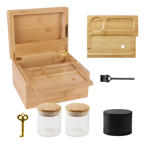 Caja De Almacenamiento De Bambú Con Cerradura Para Guardar S