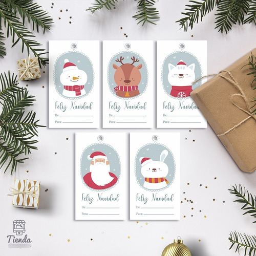 Imagen 4 de 5 de Etiquetas Navideñas Colgantes Tags Para Imprimir Navidad