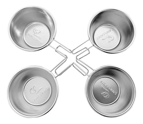 3 Mini Taza Portátil De Acero Inoxidable Para 3 Piezas