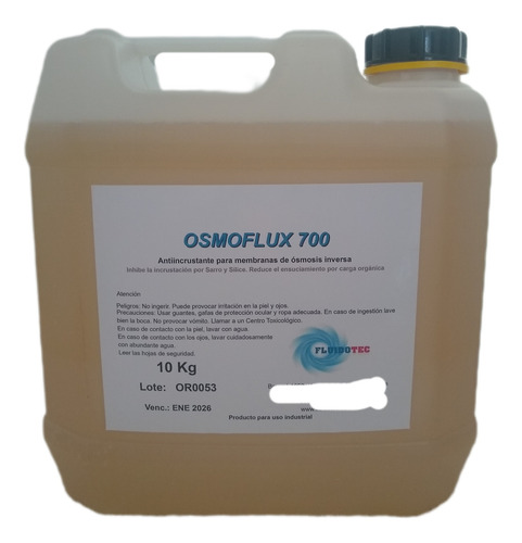 Antiincrustante Para Osmosis Inversa Osmoflux 700 X 10 Kg