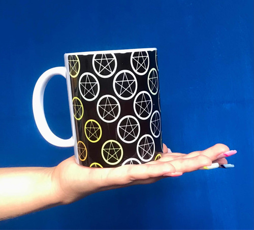 Imagen 4 de 4 de Taza Once Onzas Con Motivo Del Pentagrama