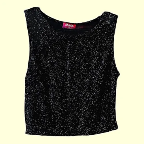 Blusa negra brillosa sales