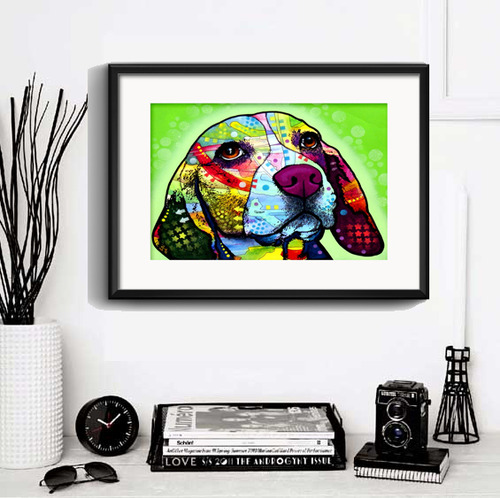 Cuadro Perro Pop Art Todas Las Razas Decoracion Con Paspartú