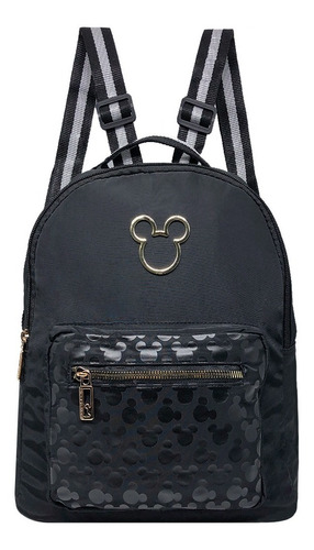 Bolsa Mochila Feminina Silhuetas Mickey - Original Disney Cor Preto