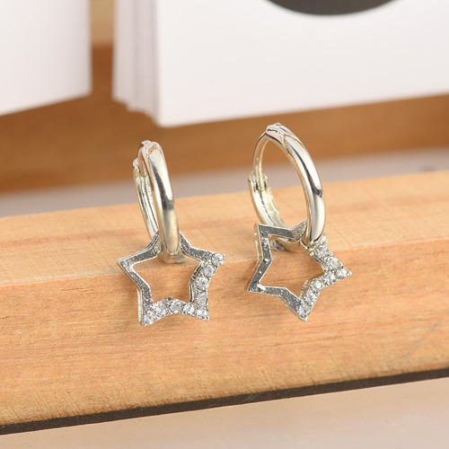 Pendientes Colgantes Con Forma De Estrella De Cristal Para M