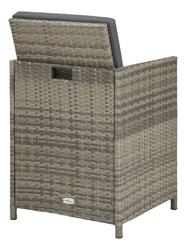 Sillas De Jardín 2 Piezas Con Cojines Rattan Gris Modelo 3