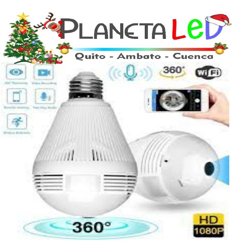 Imagen 4 de 5 de Foco Led Cámara Espía Ip 360 Grados Wifi Monitoreo Celular