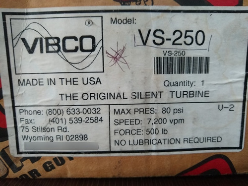 Imagen 3 de 5 de Vs-250+ Vibco + Vibrador De Turbina Neumática