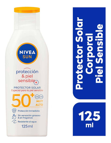 Nivea Sun Protector Solar Fps50+ 125ml Piel Sensible