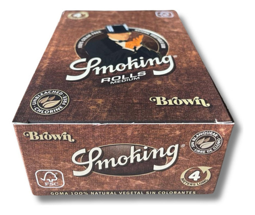 Caixa De Seda De Rolo Smoking Brown