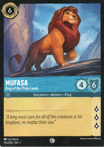 Mufasa - King Of The Pride Lands Carta Lorcana Common