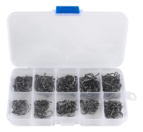 300pcs / Set Surtido De Anzuelos De Acero Al Carbono Caja De