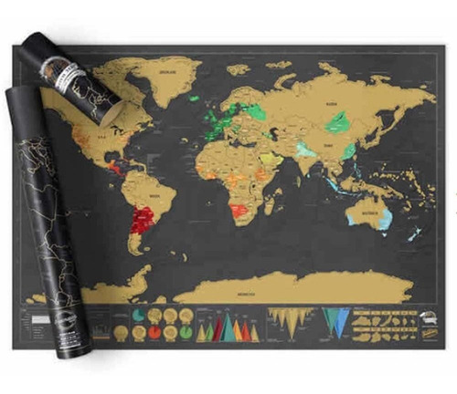 Mapa Para Raspar Viaje Mapamundi Scratch Deluxe 82x59 Grande