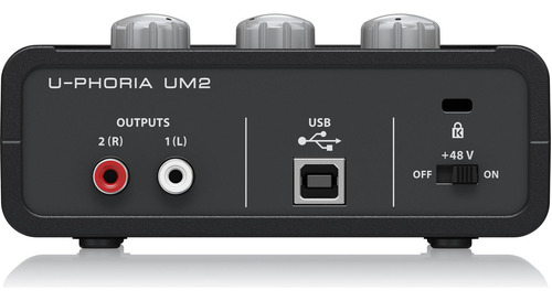 Interfaz de audio Behringer U-Phoria UM2 negra