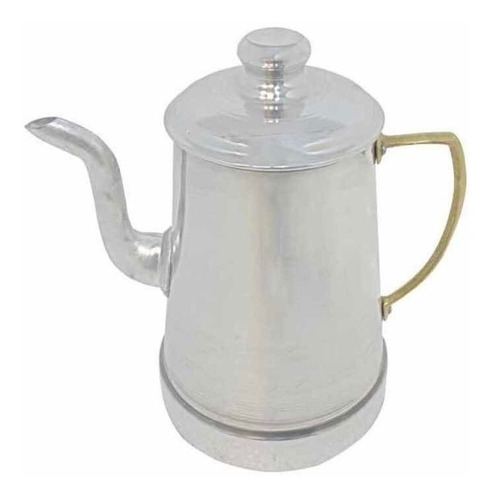 Cafetera Aluminio 1lts Con Tapa Y Pico Mango Bronce