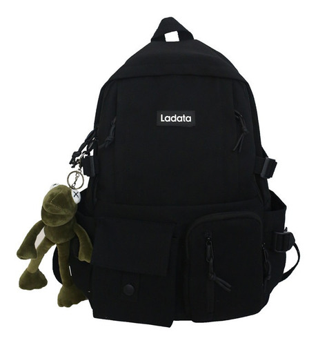 Mochila Nailon Unisex Viaje Compras Casual Multi Bolsillos