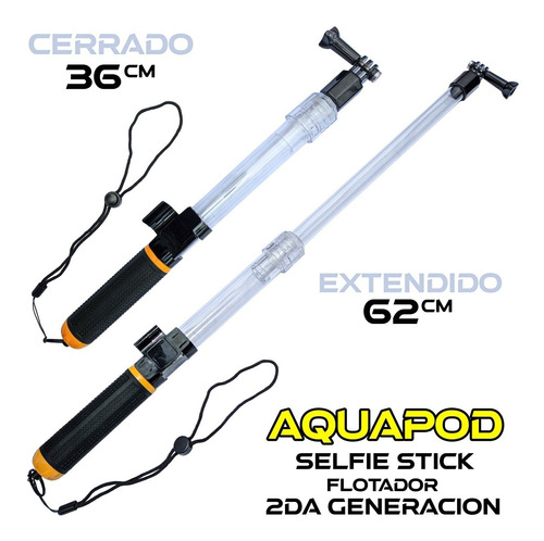 Aquapod Selfie Stick Flotador 2da Gen - Gopro & Action Cam 