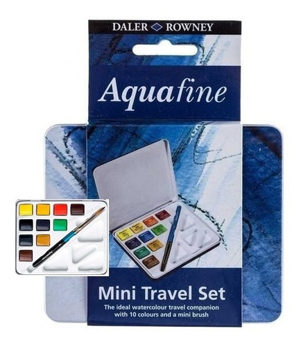 Acuarelas Daler Rowney Aquafine Mini Travel Set X 10 Colores