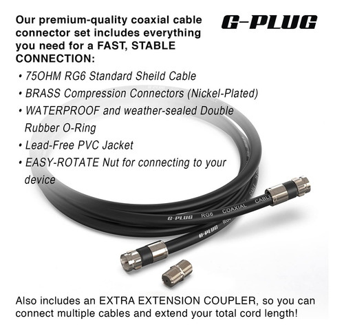 Cable Coaxial G-plug Color Negro