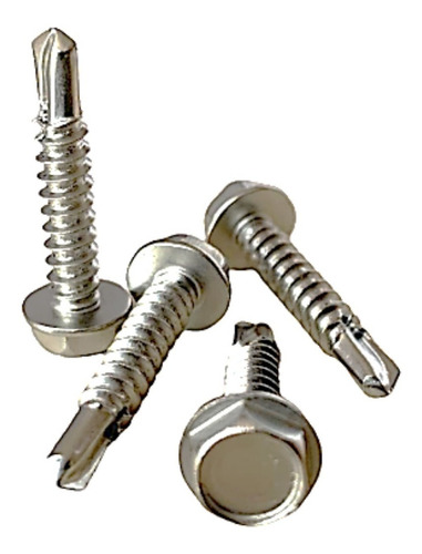 Pija C/hex. Pta. Broca Inoxidable 1/4 X 3 1/2 (100 Piezas)