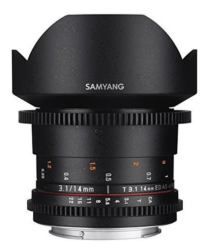 Syds14m N Vdslr 14mm Ii T3 Lente Cine 1 De Gran Angular...